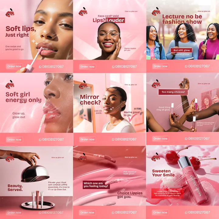 Choice Lippies social media campaign flyers